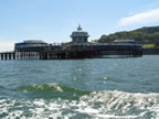 view of Llandudno pier from boat